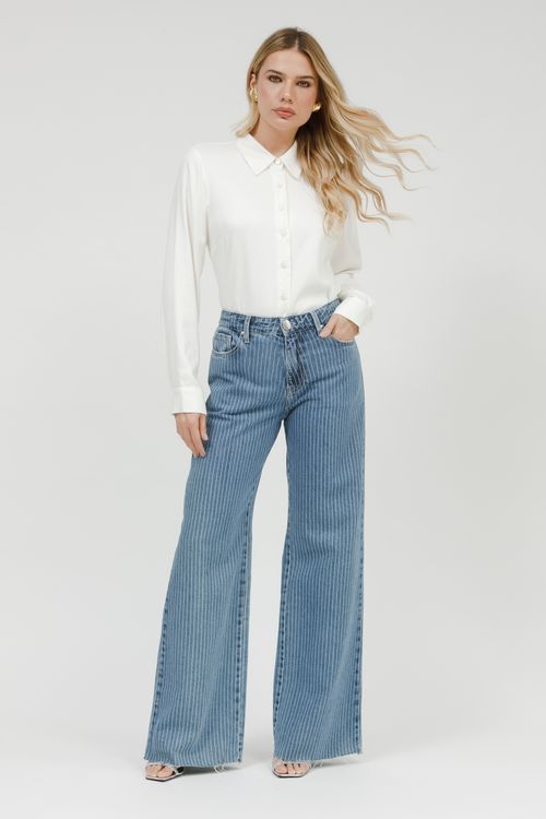 Calça Feminina Jeans Wide Leg