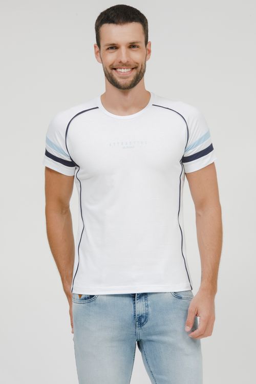 Camiseta Masculina Com Recortes E Vivos