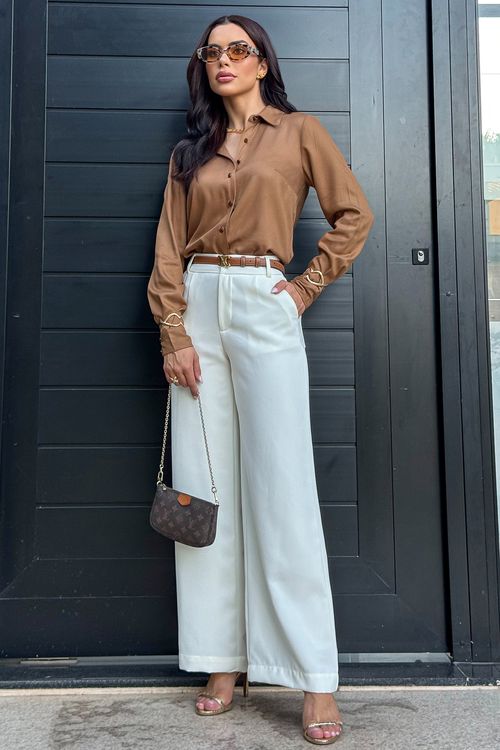 Camisa Feminina Viscose Manga Longa