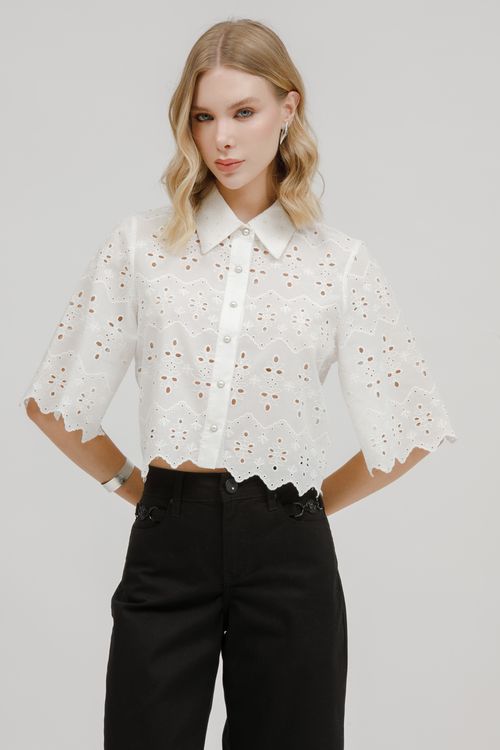 Camisa Feminina Cropped Laise