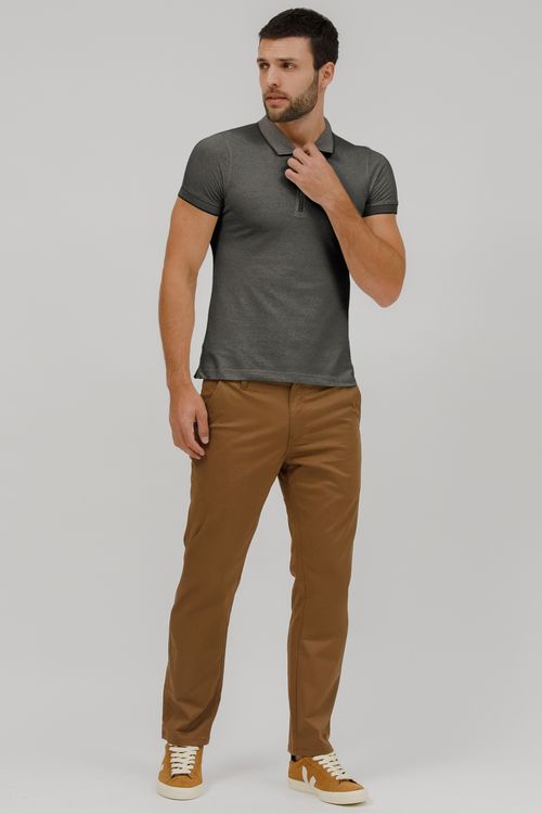 Camiseta Masculina Gola Polo Com Zíper