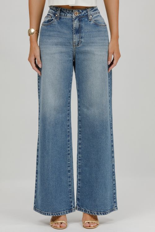 Calça Feminina Jeans Wide Leg