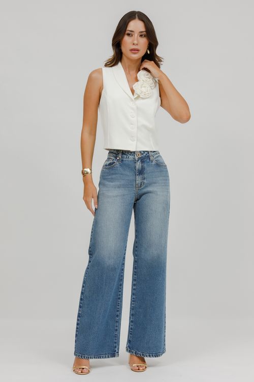 Calça Feminina Jeans Wide Leg