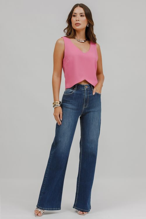 Calça Feminina Jeans Wide Leg