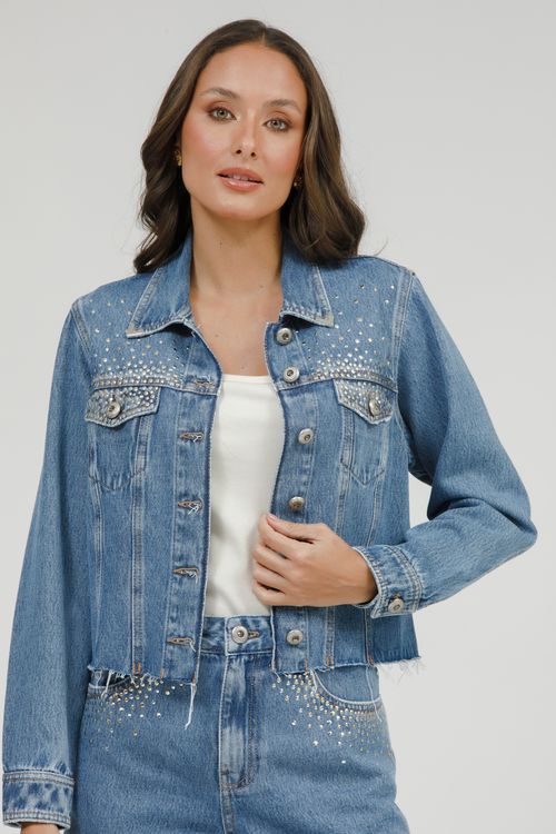 Jaqueta Feminina Cropped Manga Longa