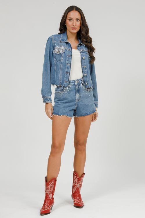 Jaqueta Feminina Cropped Manga Longa