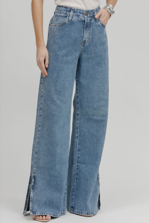 Calça Feminina Jeans Wide Leg