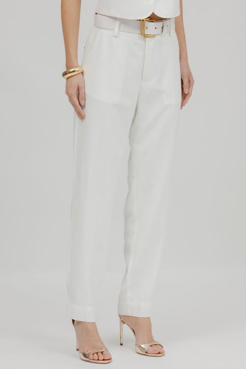 Calça Feminina Alfaiataria Com Cinto