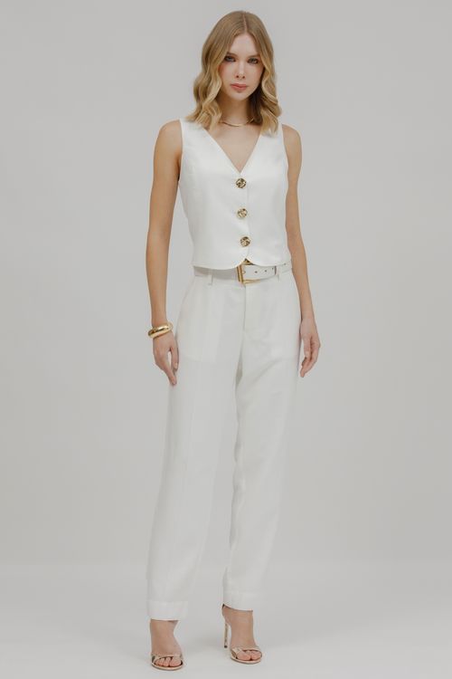 Calça Feminina Alfaiataria Com Cinto