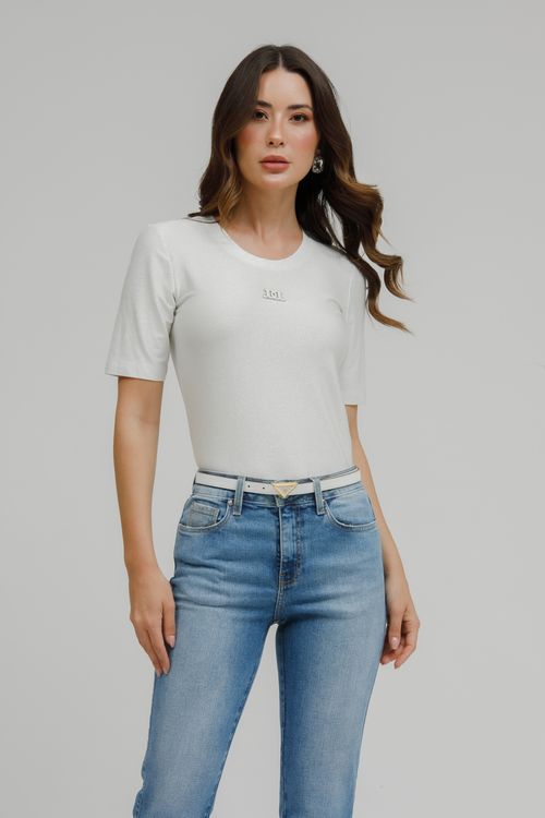 Blusa Malha Lurex Com Metal
