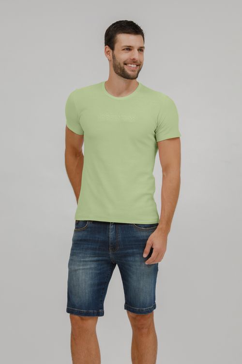 Camiseta Masculina Com Bordado Relevo