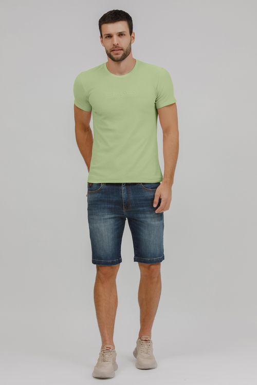 Camiseta Masculina Com Bordado Relevo