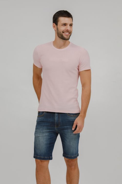 Camiseta Masculina Com Bordado Relevo