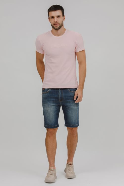 Camiseta Masculina Com Bordado Relevo