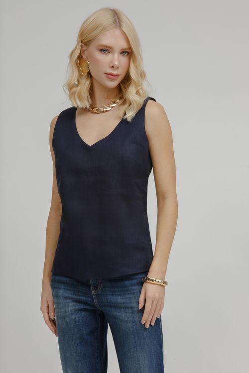 Regata Puro Linho Decote V