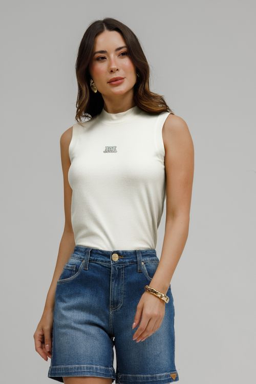 Regata Malha Lurex Gola Alta