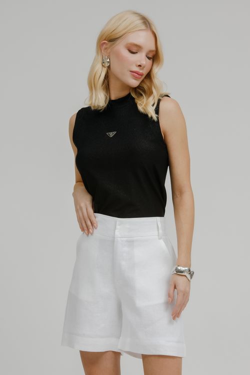 Regata Malha Lurex Gola Alta