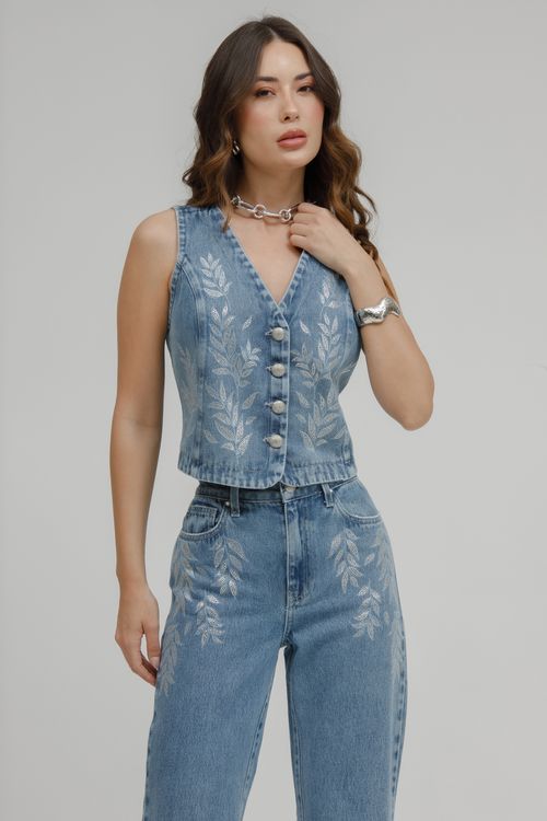 Colete Feminino Jeans