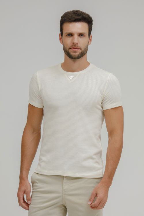 Camiseta Masculina Malha Tricot E Metal