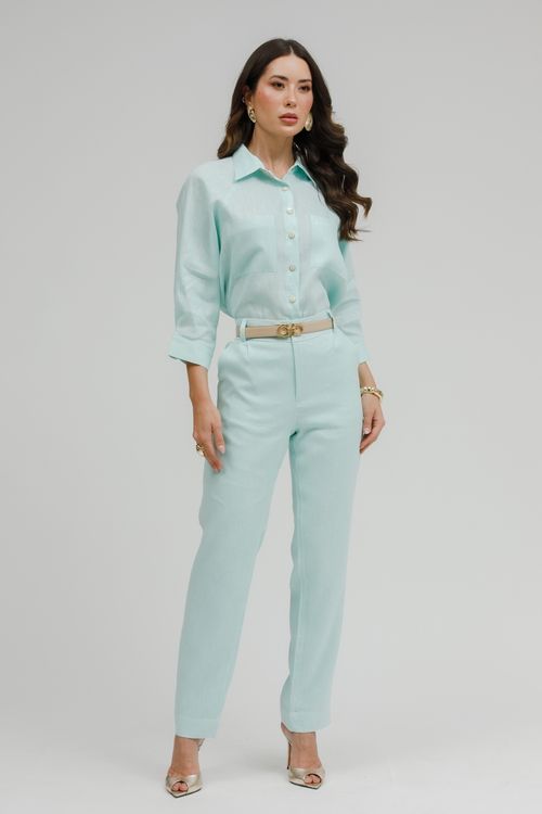 Calça Feminina Puro Linho Reta