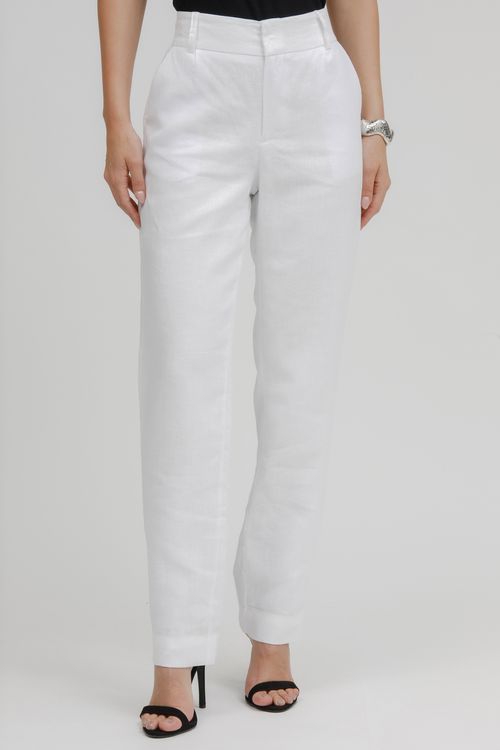 Calça Feminina Puro Linho Reta