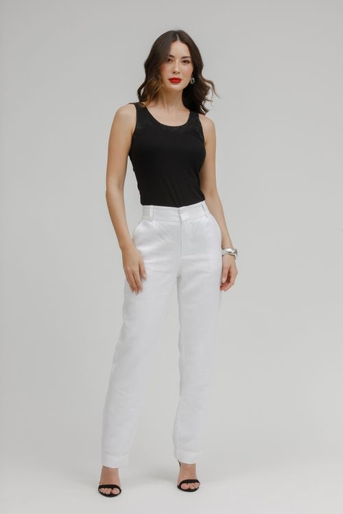Calça Feminina Puro Linho Reta