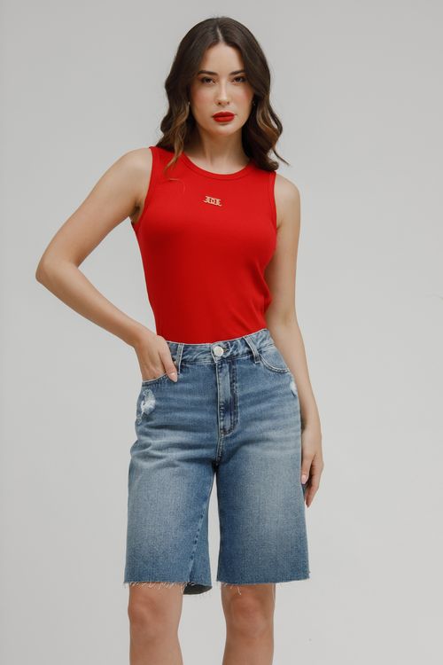 Regata Malha Tricot Com Metal