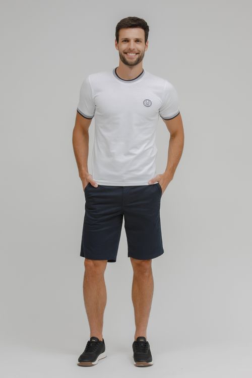 Camiseta Masculina Bordado E Retilínea