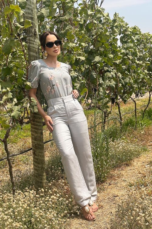 Calça Reta Alfaiataria Viscolinho