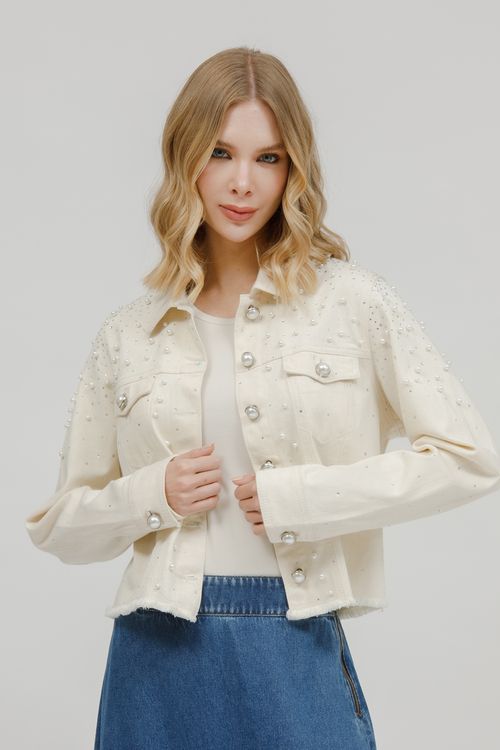 Jaqueta Feminina Sarja Manga Longa