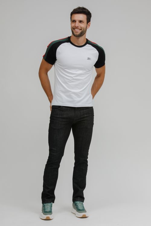 Camiseta Masculina Malha Listras Manga