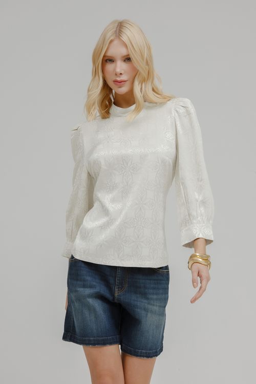 Blusa Jacquard Manga 3/4