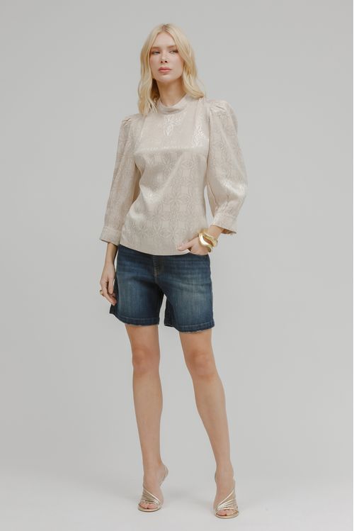 Blusa Jacquard Manga 3/4