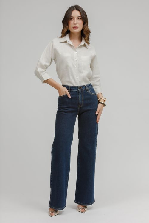 Calça Feminina Jeans Wide Leg