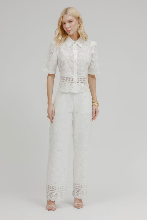 Calça Alfaiataria De Laise Barra Renda