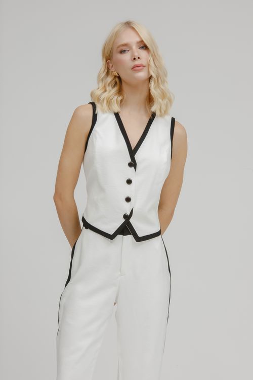 Colete Alfaiataria Off White And Black