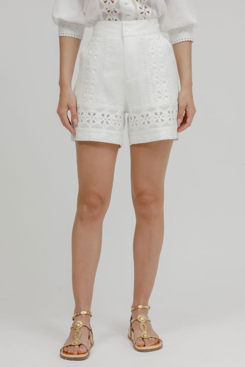 Bermuda Alfaiataria Com Rendas