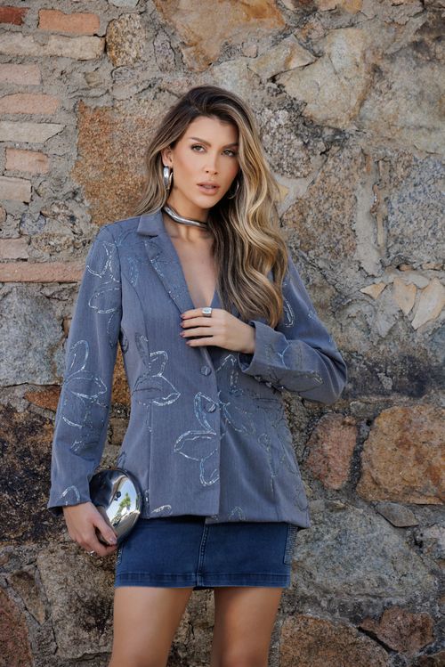 Blazer Alfaiataria Bordado Paetê