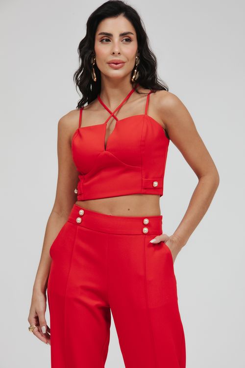 Top Alfaiataria Alça Cruzada