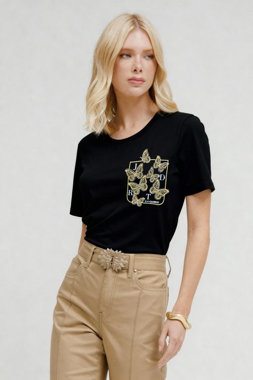 Blusa Malha Tricot Silk Borboletas