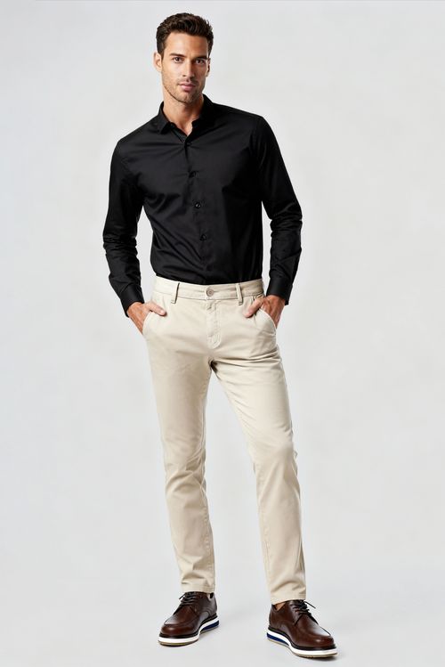 Camisa Masculina Slim Fit Manga Longa