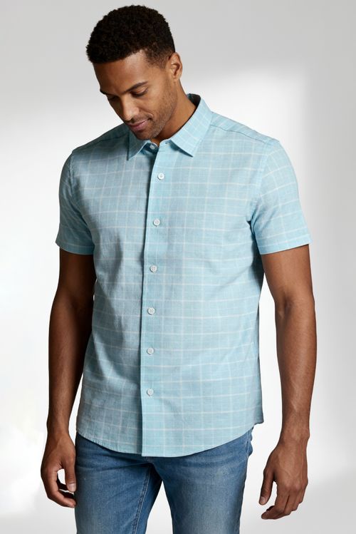 Camisa Masculina Slim Fit Manga Curta