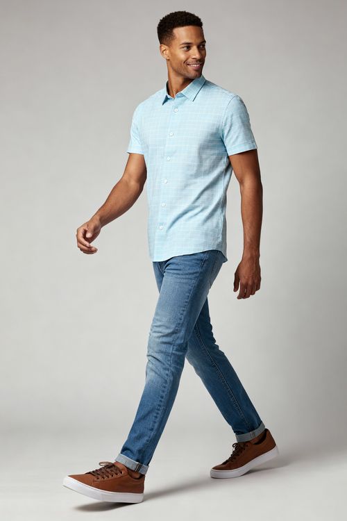 Camisa Masculina Slim Fit Manga Curta