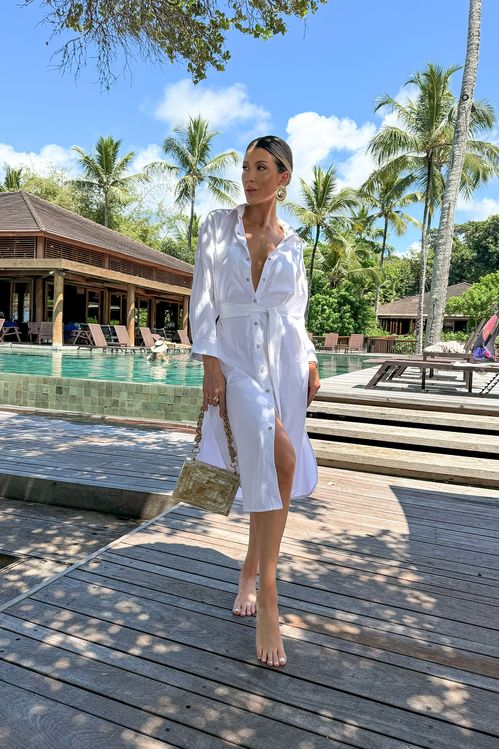 Chemise Tricoline Acetinado Oversized