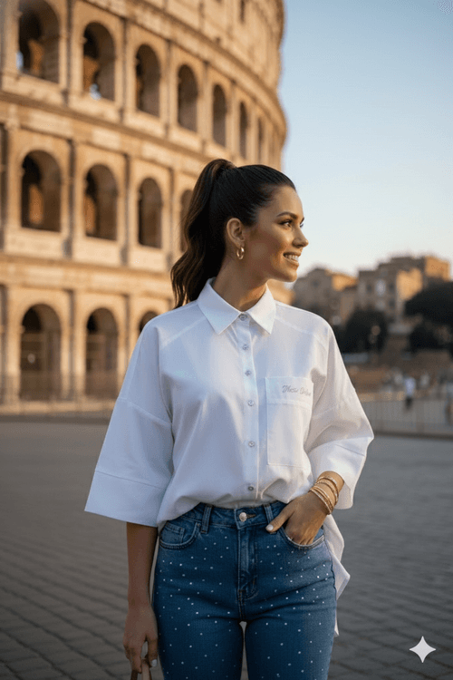 Camisa Feminina Tricoline Oversized