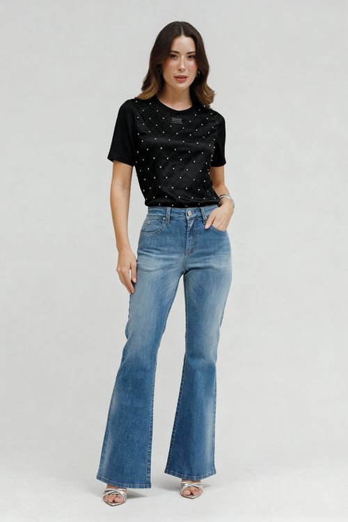 Blusa Cetim E Malha Estampa Argyle