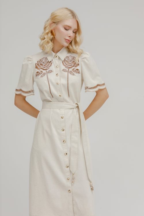 Chemisie Sarja Bordado Midi