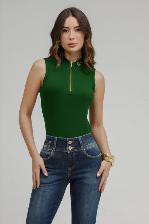 Regata Malha Tricot Com Zíper