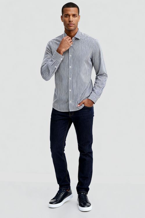 Camisa Masculina Slim Fit Manga Longa