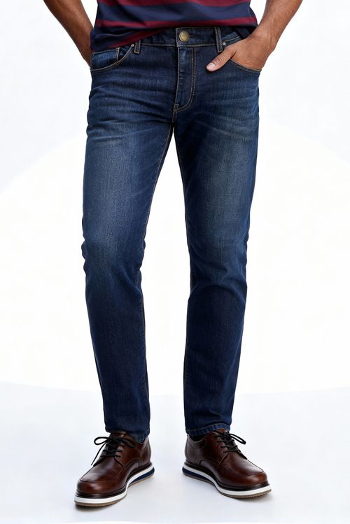 Calça Masculina Jeans Mid Reta - Jeans Escuro